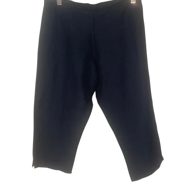 BRYN WALKER Wide Leg Pull On Dark Blue Capri Pants Size Small - Picture 14 of 16
